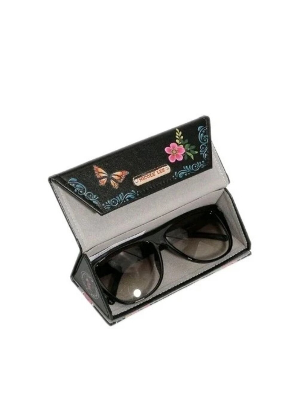 Nicole Lee Foldable Sunglasses Case Readers Glasses Holder NWT